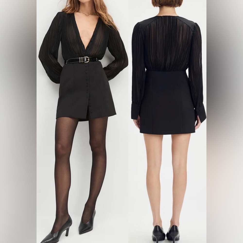 NEW Favorite Daughter The Change Me Black mini long sleeve Dress sz 4